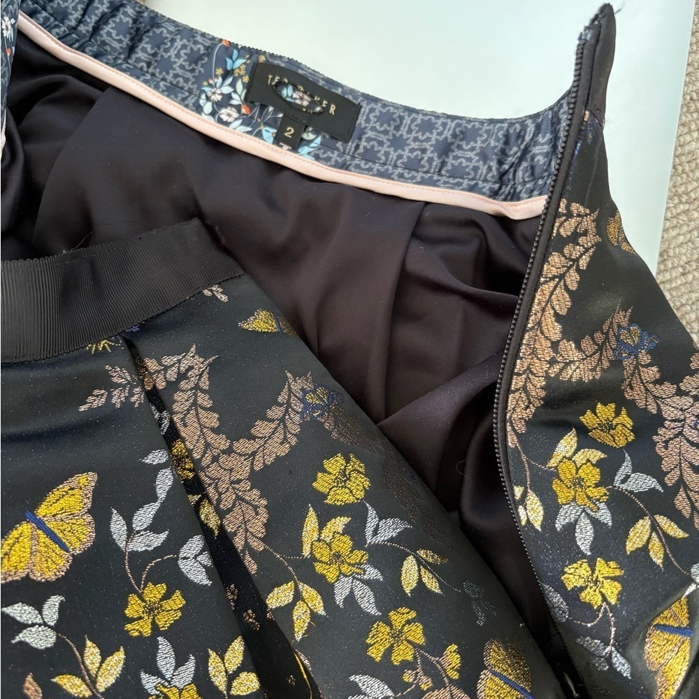 Ted Baker London Dotalle Kyoto Garden Jacquard Midi Skirt Sz 2 - Picture 9 of 11